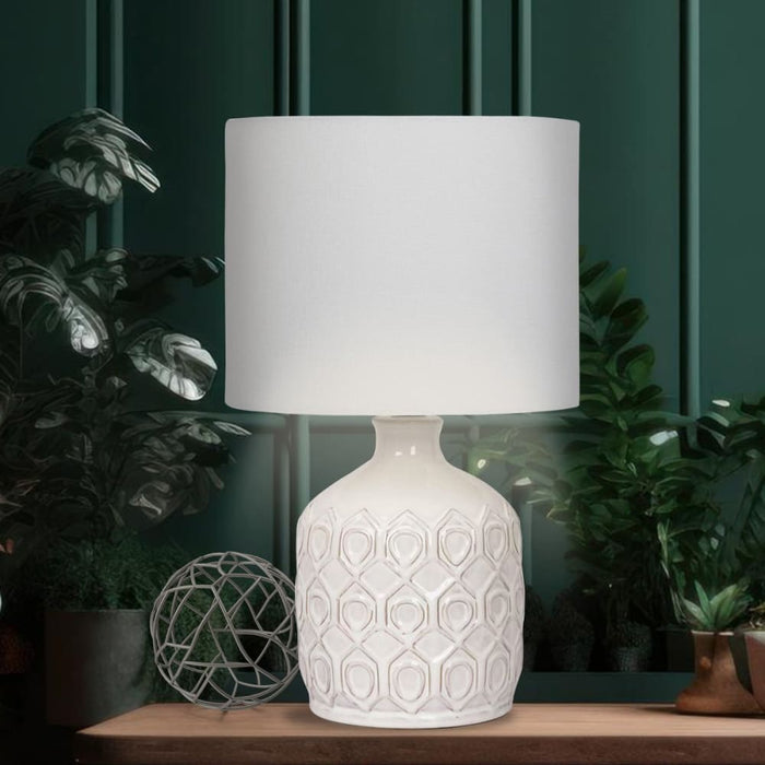 Ceramic Table Lamp In Cream