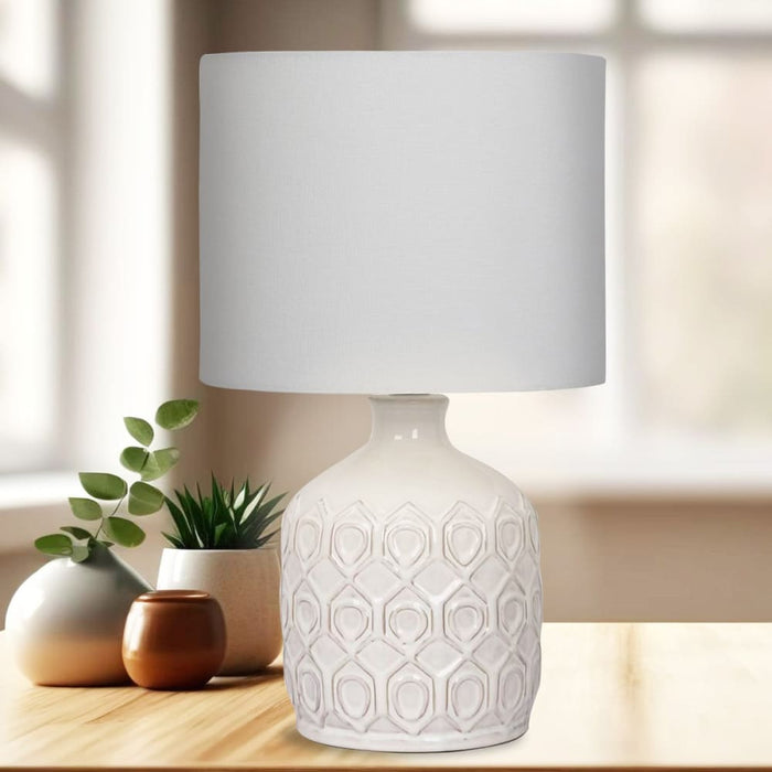 Ceramic Table Lamp In Cream