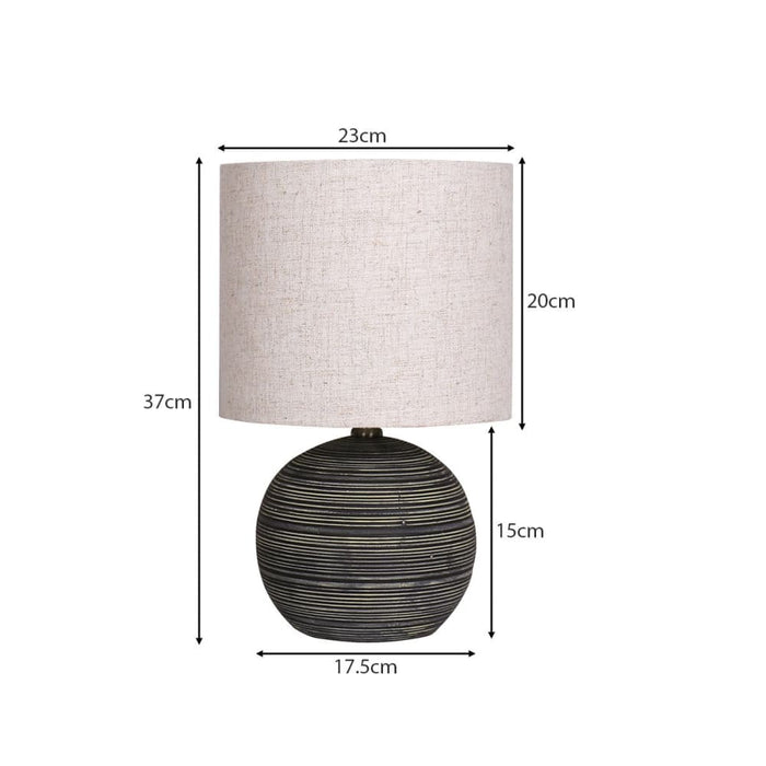 Ceramic Table Lamp With Striped Pattern