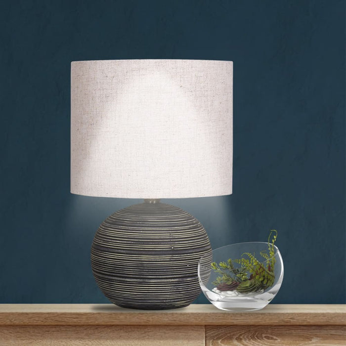 Ceramic Table Lamp with Striped Pattern