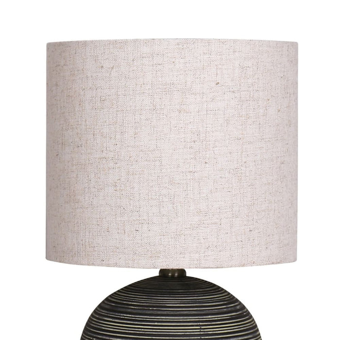 Ceramic Table Lamp With Striped Pattern