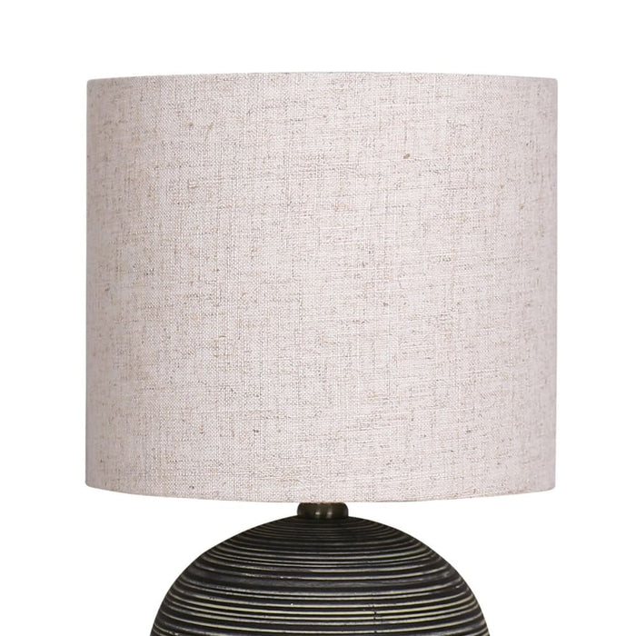 Ceramic Table Lamp with Striped Pattern