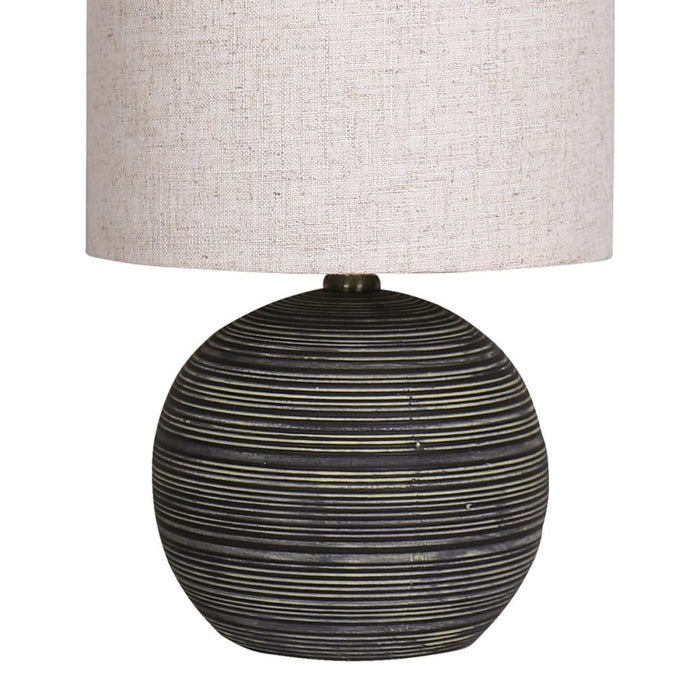Ceramic Table Lamp with Striped Pattern