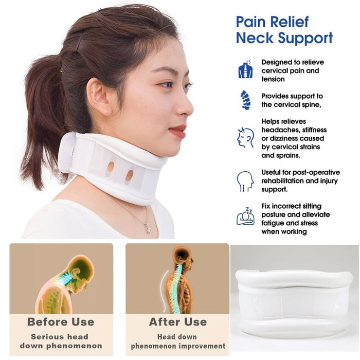 Cervical Neck Brace Collar with Chin Support for Stiff
