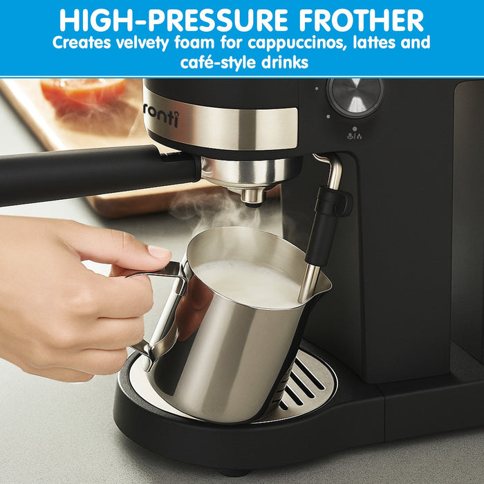 Cm-850D Coffee Machine 20 Bar Espresso Maker With Milk Frother And 1.25L Tank