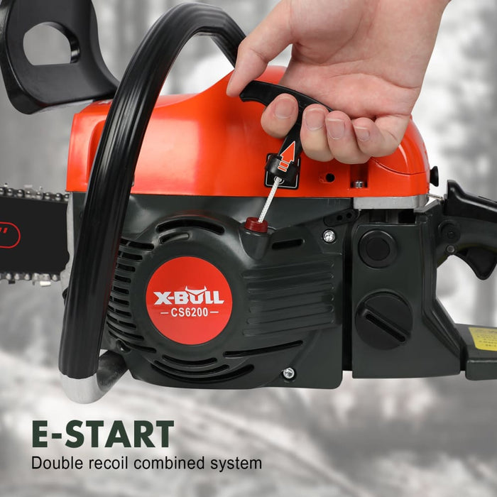 Chainsaw Petrol Commercial 62cc 20’ Bar E - start Tree