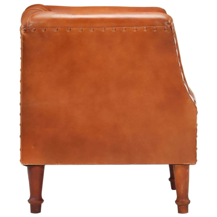 Tub Chair Brown Real Goat Leather Gl7876616