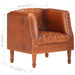 Tub Chair Brown Real Goat Leather Gl7876616