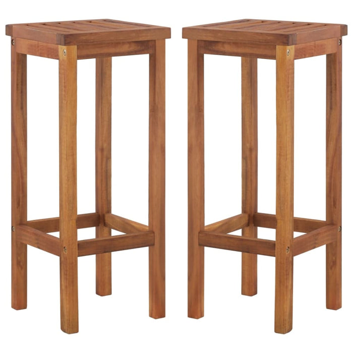 Bar Chairs 2 Pcs Solid Acacia Wood Gl64116