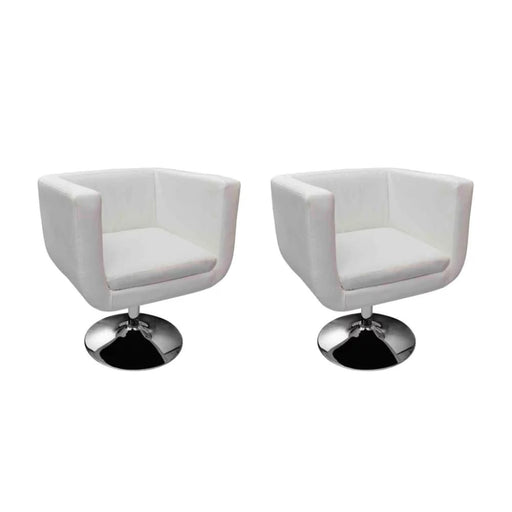 Bar Chairs 2 Pcs White Faux Leather Gl886169