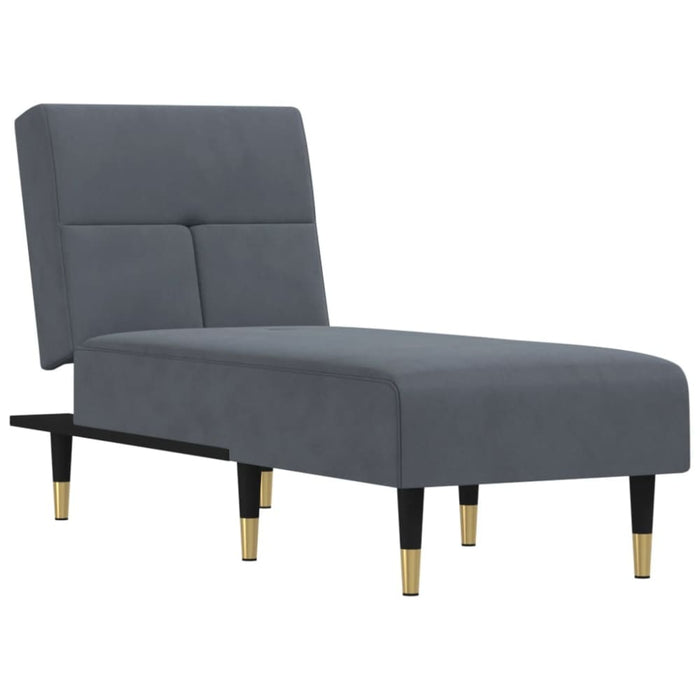 Chaise Longue Dark Grey Velvet Tpxnbk