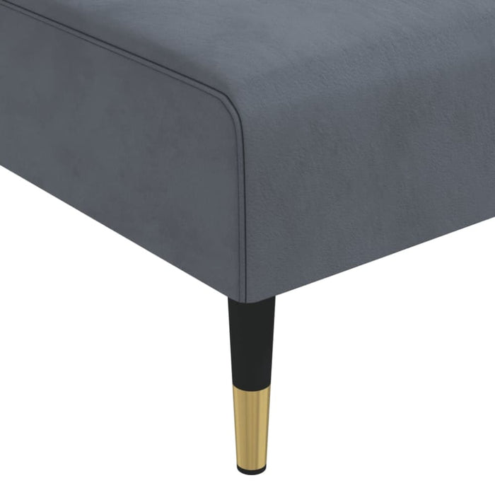 Chaise Longue Dark Grey Velvet Tpxnbk