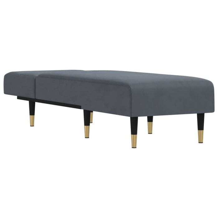Chaise Longue Dark Grey Velvet Tpxnbk
