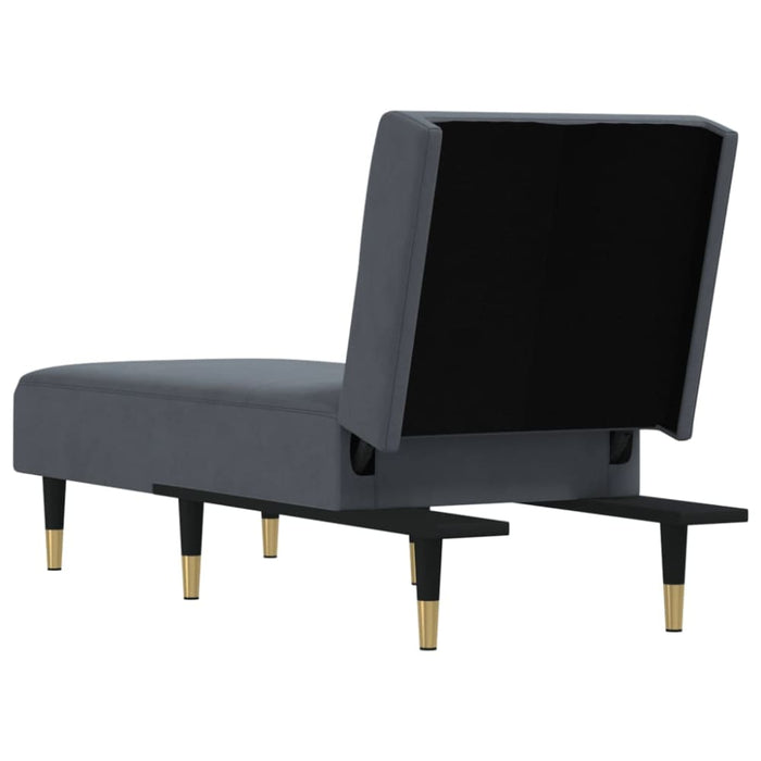 Chaise Longue Dark Grey Velvet Tpxnbk