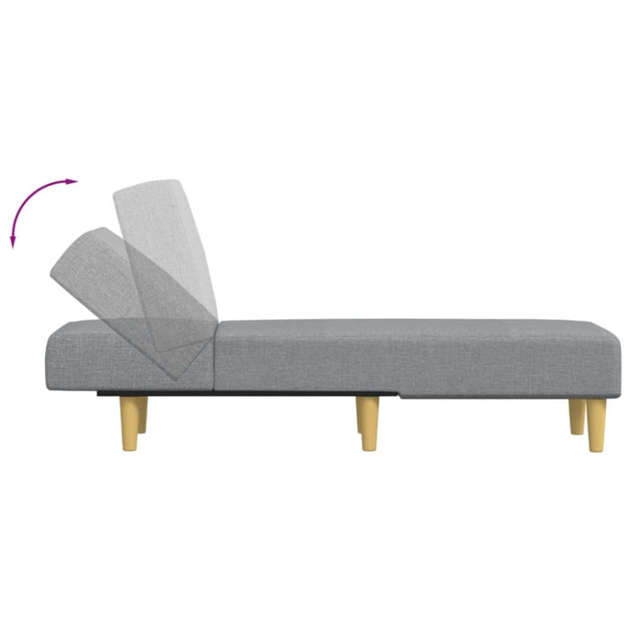 Chaise Longue Light Grey Fabric Tpxikn