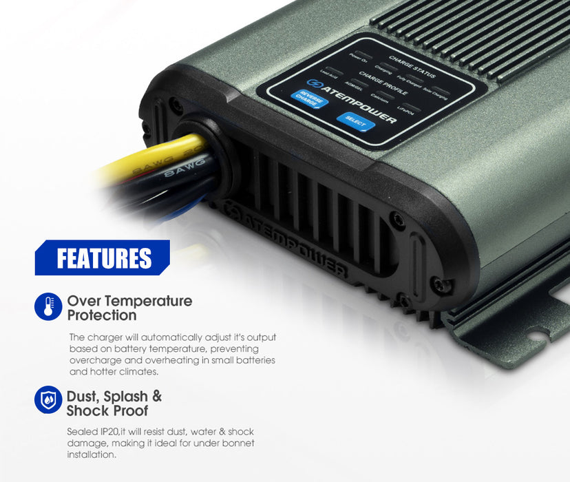 12V 40A Dc To Dc Battery Charger With Mppt Solar Dual Battery + Smart Hub
