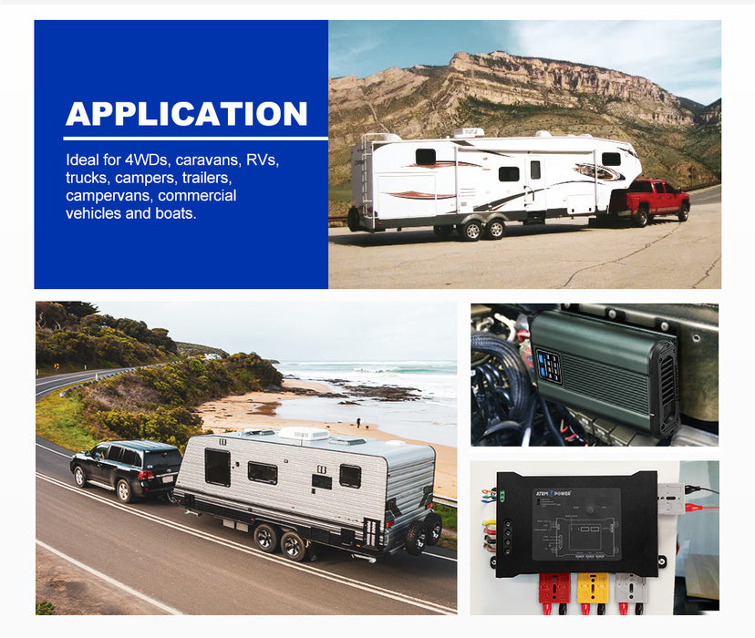 12V 40A Dc To Dc Battery Charger With Mppt Solar Dual Battery + Smart Hub