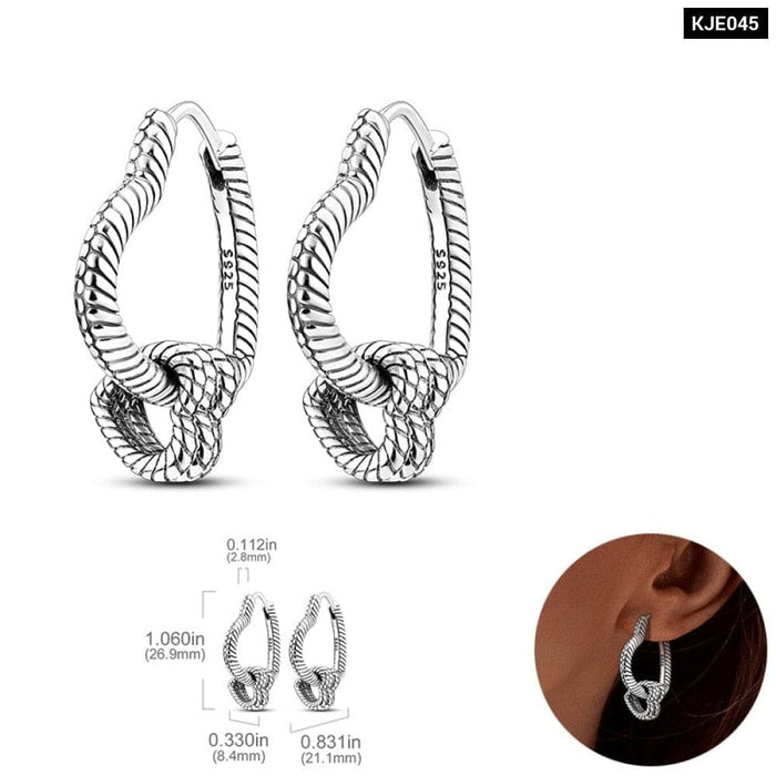 Charm Double Hoop Earrings For Women 925 Silver Sparkling