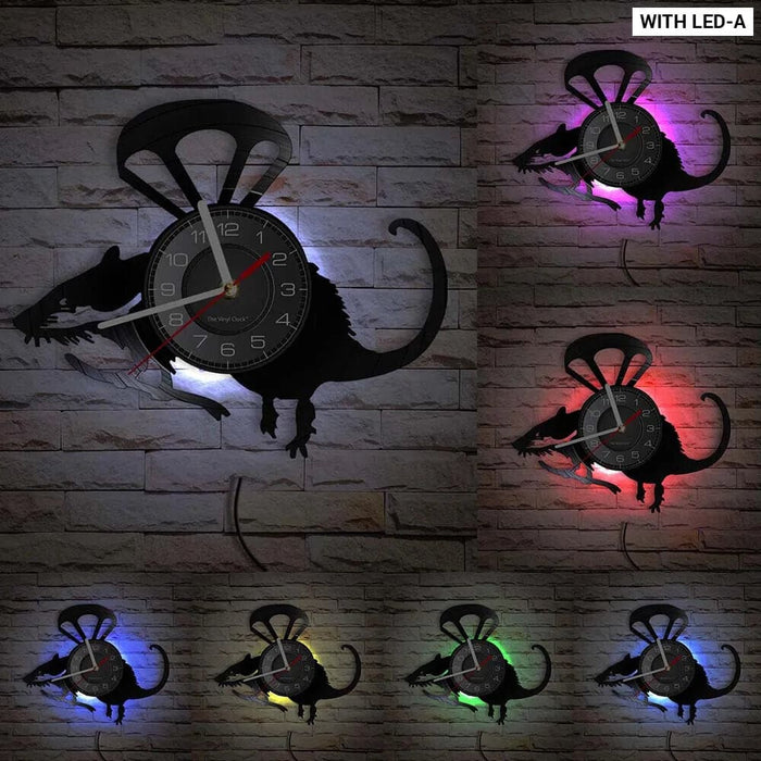 Charming Mouse and Cheese Vinyl Record Wall Clock