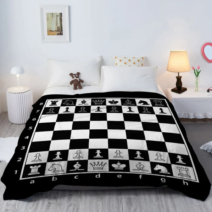 Checkered Chess Board Fleece Throw Blanket Warm