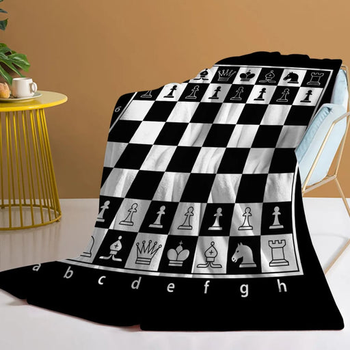 Checkered Chess Board Fleece Throw Blanket Warm