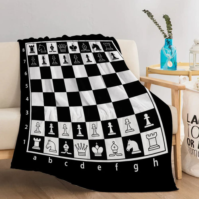 Checkered Chess Board Fleece Throw Blanket Warm