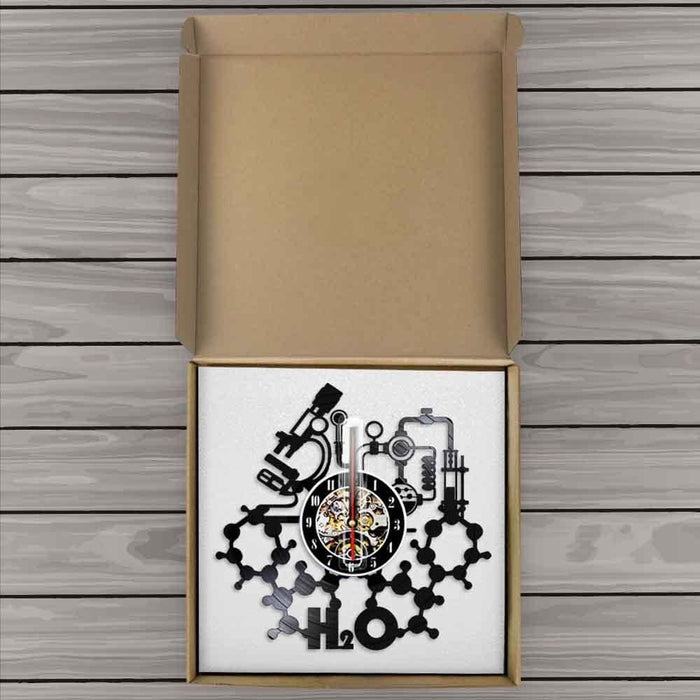 Chemistry Experiments Led Vinyl Record Wall Clock Science