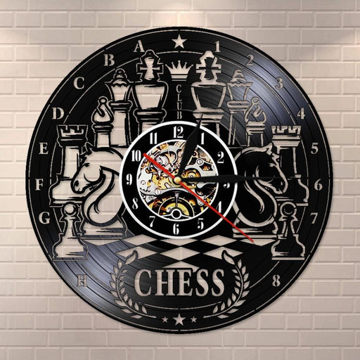 Chess Board Vinyl Record Lp Led Wall Clock Art Home