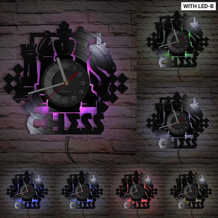 Chess Wall Clock Vinyl Record Art for Lovers