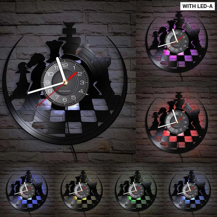 Chess Wall Clock Vinyl Record Art for Lovers