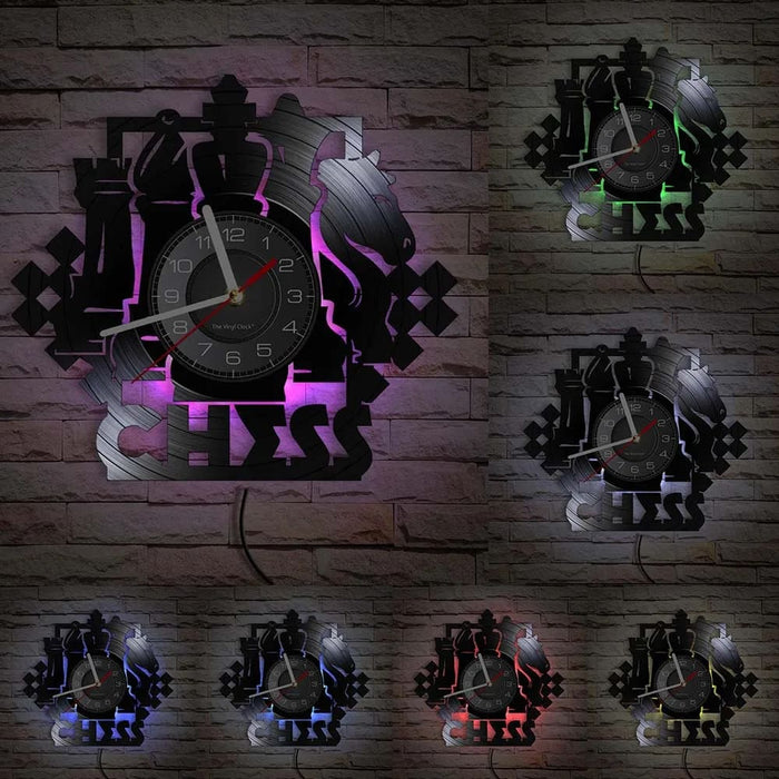 Chess Wall Clock Vinyl Record Art for Lovers