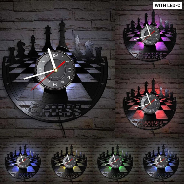 Chess Wall Clock Vinyl Record Art for Lovers