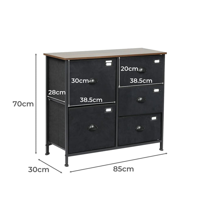 Chest Of 5 Drawers Storage Cabinet Dresser Lowboy Organizer