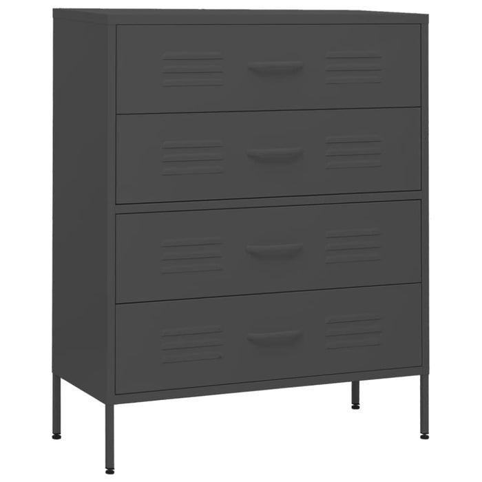 Chest of Drawers Anthracite 80x35x101.5 Cm Steel Ttlxba