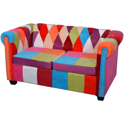 Chesterfield Sofa 2-seater Fabric Xatonb