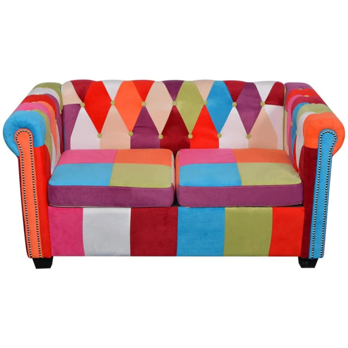 Chesterfield Sofa 2-seater Fabric Xatonb