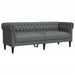 Chesterfield Sofa 3-seater Dark Grey Fabric Tixppi