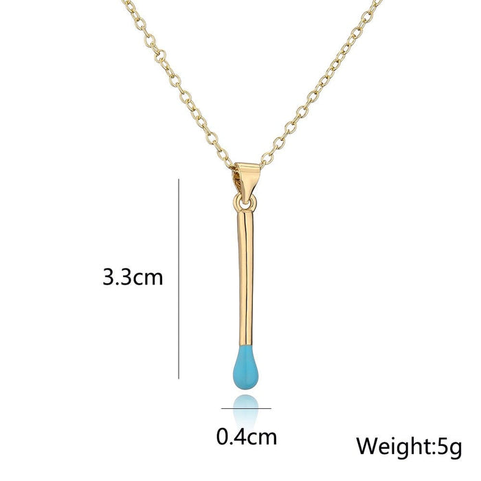 Chic Match Matchstick Pendant Necklaces Exquisite 18k Gold