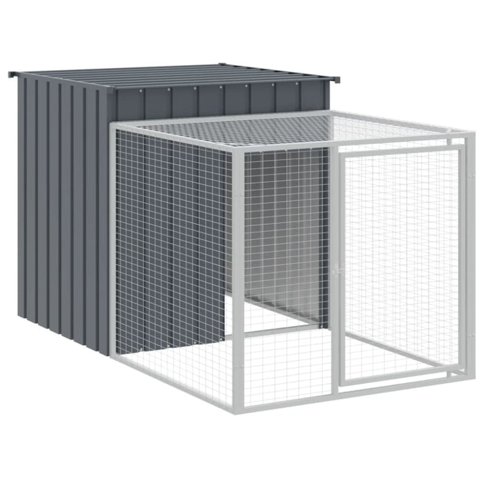 Chicken Cage With Run Anthracite 110x1017x110 Cm Galvanised
