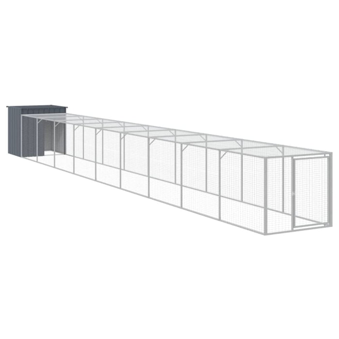 Chicken Cage With Run Anthracite 110x1017x110 Cm Galvanised