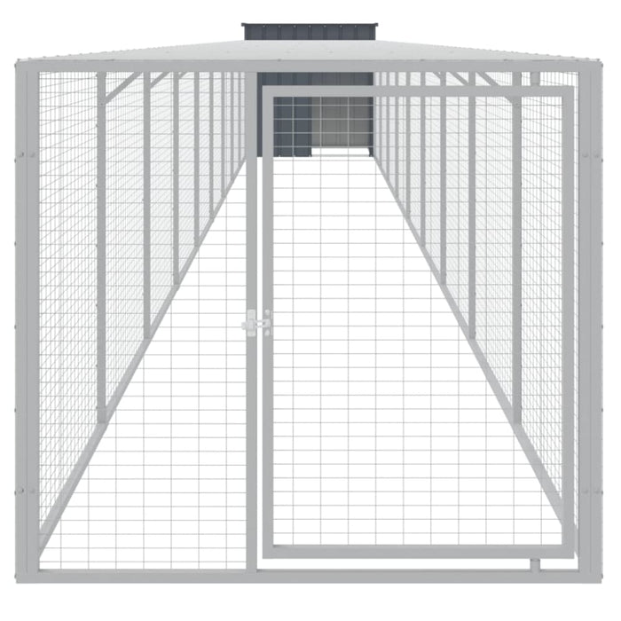 Chicken Cage With Run Anthracite 110x1017x110 Cm Galvanised