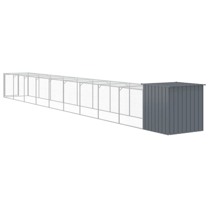 Chicken Cage With Run Anthracite 110x1017x110 Cm Galvanised
