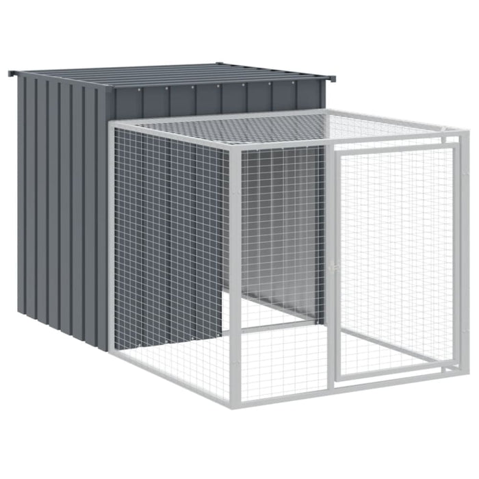 Chicken Cage With Run Anthracite 110x1221x110 Cm Galvanised