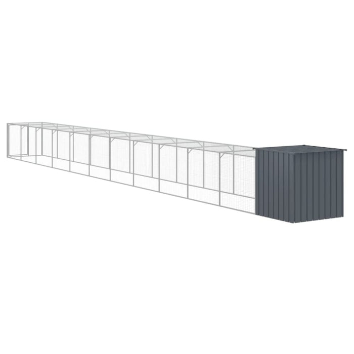 Chicken Cage With Run Anthracite 110x1221x110 Cm Galvanised