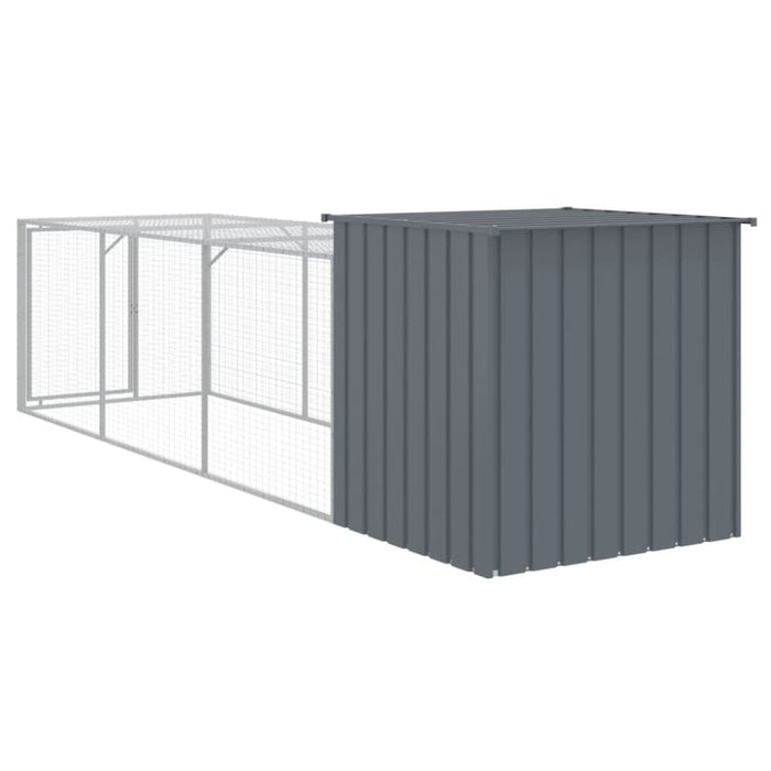 Chicken Cage With Run Anthracite 110x405x110 Cm Galvanised
