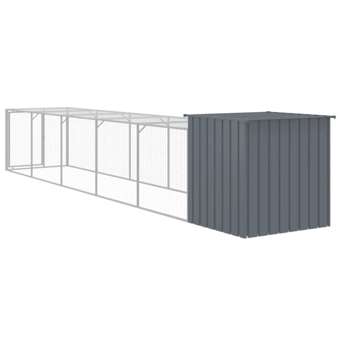 Chicken Cage With Run Anthracite 110x609x110 Cm Galvanised