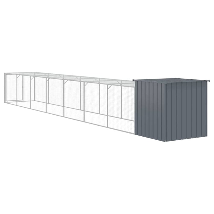 Chicken Cage With Run Anthracite 110x813x110 Cm Galvanised