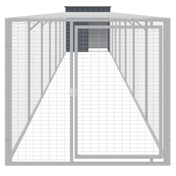 Chicken Cage With Run Anthracite 110x813x110 Cm Galvanised