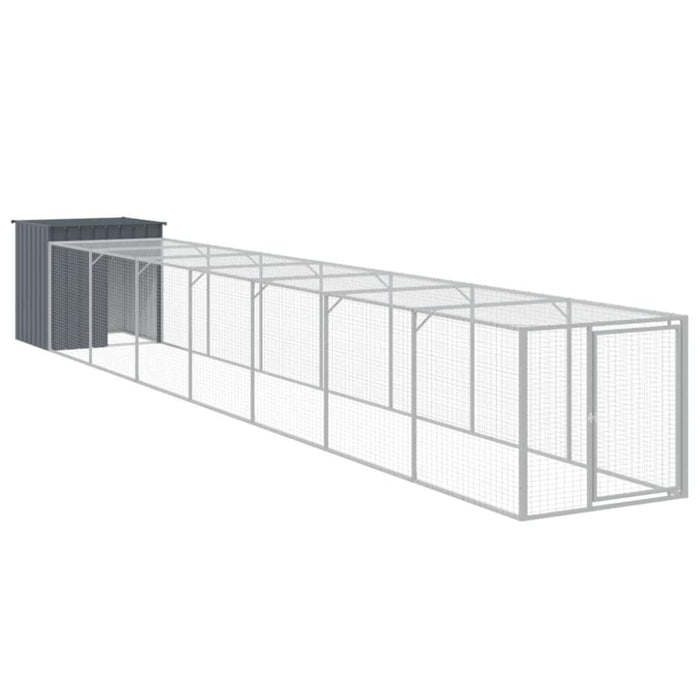 Chicken Cage With Run Anthracite 110x813x110 Cm Galvanised