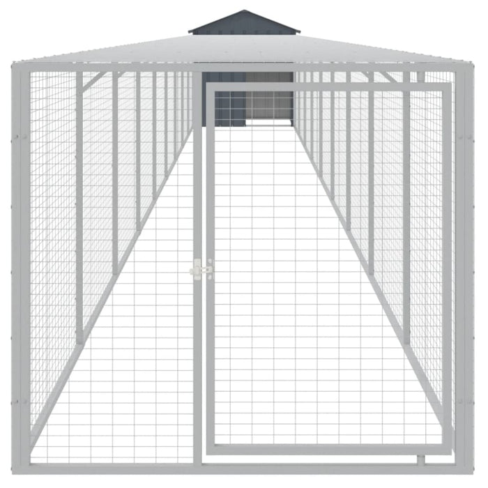 Chicken Cage With Run Anthracite 117x1017x123 Cm Galvanised